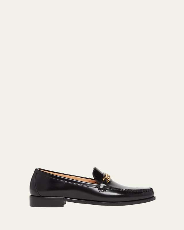 Whitney Leather T Chain Loafers